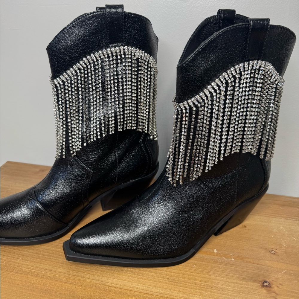 NEW BILLINI women's elton boots in black crinkle diamante - Picture 4 of 7